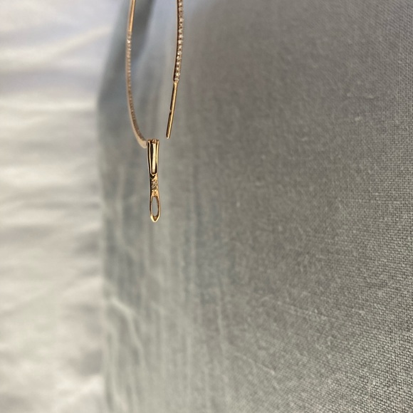 Doves Jewelry by Doron Paloma Rose Gold Diamond Hoops - Picture 10 of 11